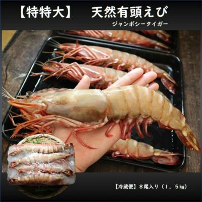 特大】天然フラワーエビ 1.8kg 冷凍 無頭 えび 海老 ブロック 高級