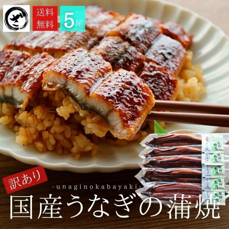 訳あり】国産うなぎ蒲焼 5尾(約125g×5）【送料無料】 うなぎ 鰻 ウナギ